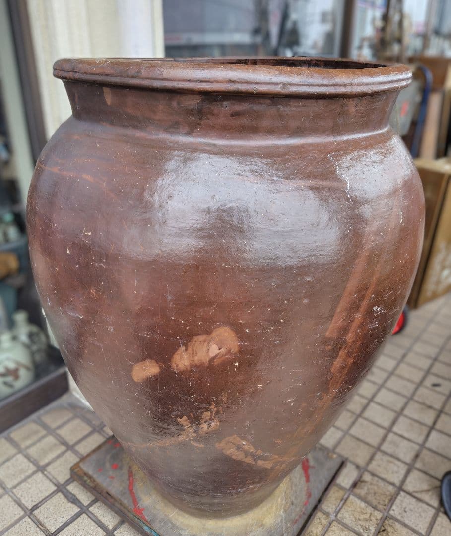特大　瓶　カメ　古民家　水鉢　メダカ　金魚　壺　かめ　常滑焼　唐津焼