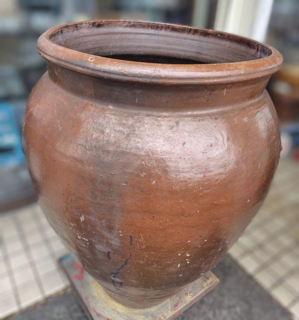 特大　瓶　カメ　古民家　水鉢　メダカ　金魚　壺　かめ　常滑焼　唐津焼