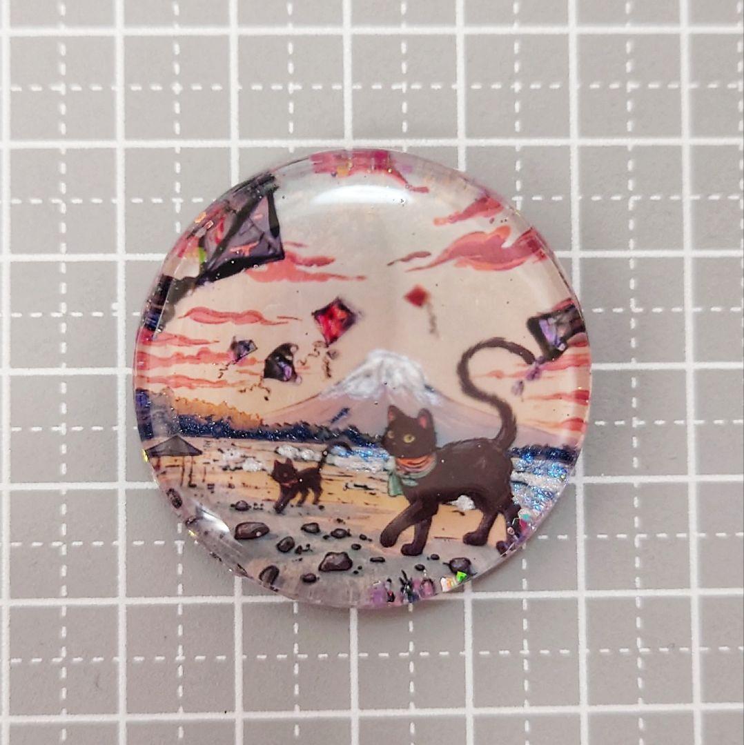 レジン　猫　ヘアゴム　ブローチ　ポニーフック　No.450