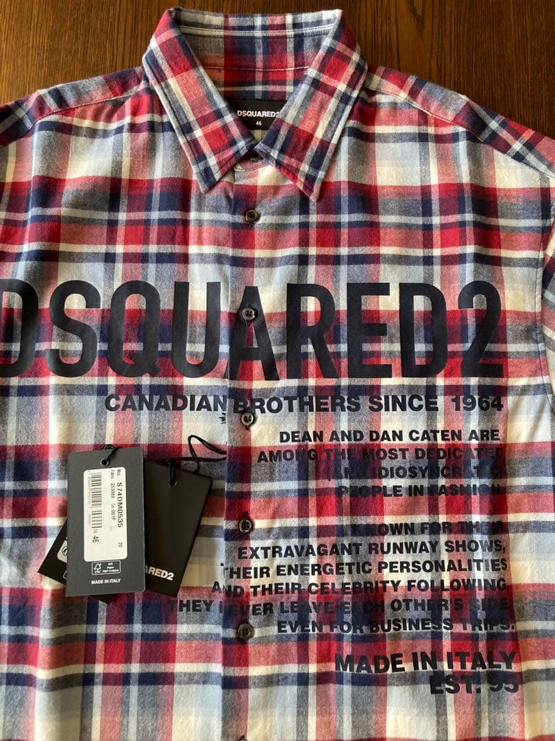DSQUARED2 新品タグ付 Canadianチェックシャツ size46
