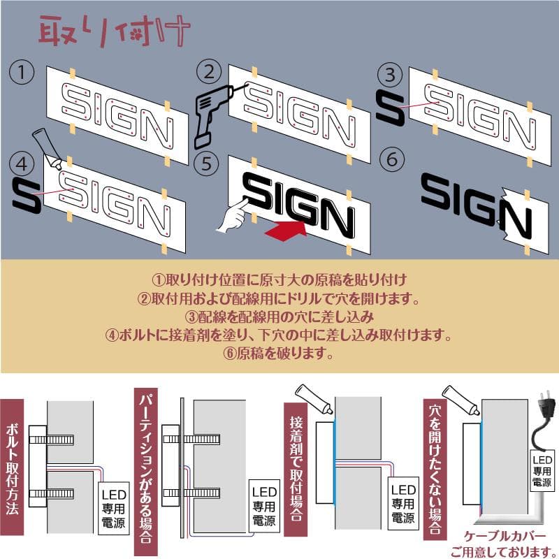オーダー正面発光 縁ありLEDチャンネル文字 箱文字 看板 サイン ステンレス
