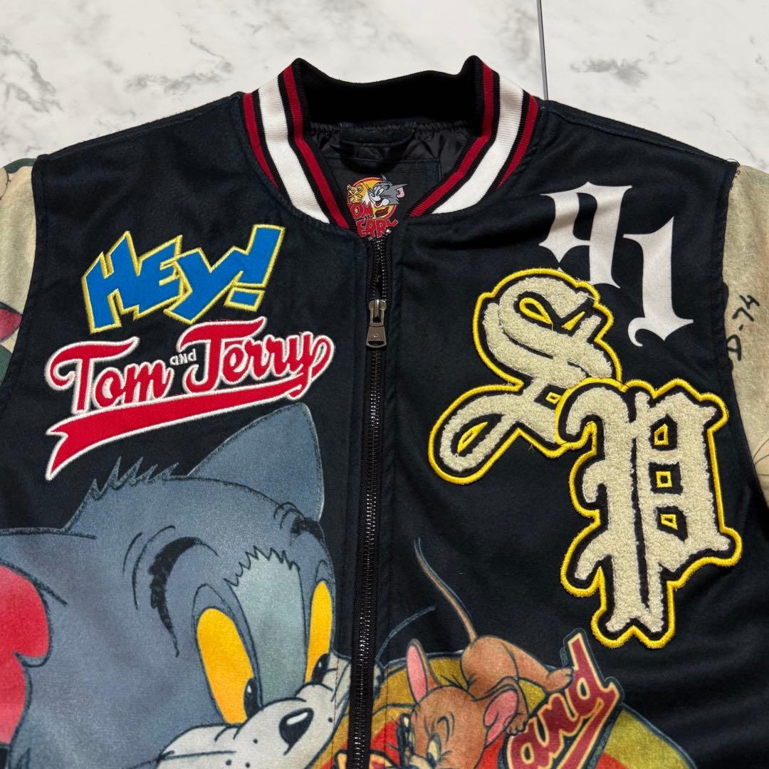 トム＆ジェリーTOM＆JERRY 刺繍 ジャケット スカジャン