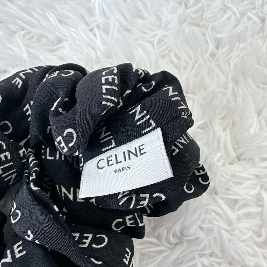 【美品】セリーヌ レイユール シュシュ ゴールド ブラック CELINE