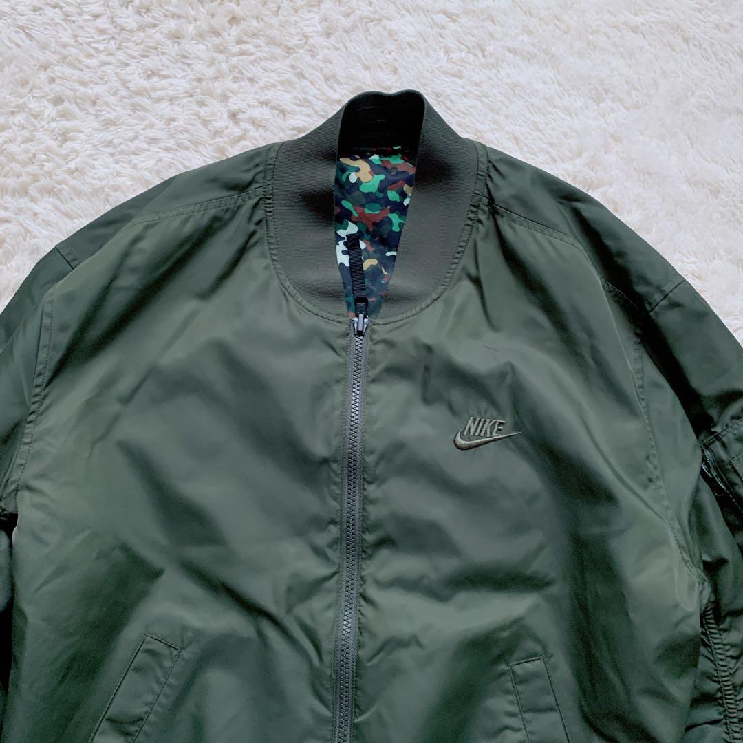 【美品】希少NIKE MA 1 ボンバージャケットL オリーブ　リバーシブル
