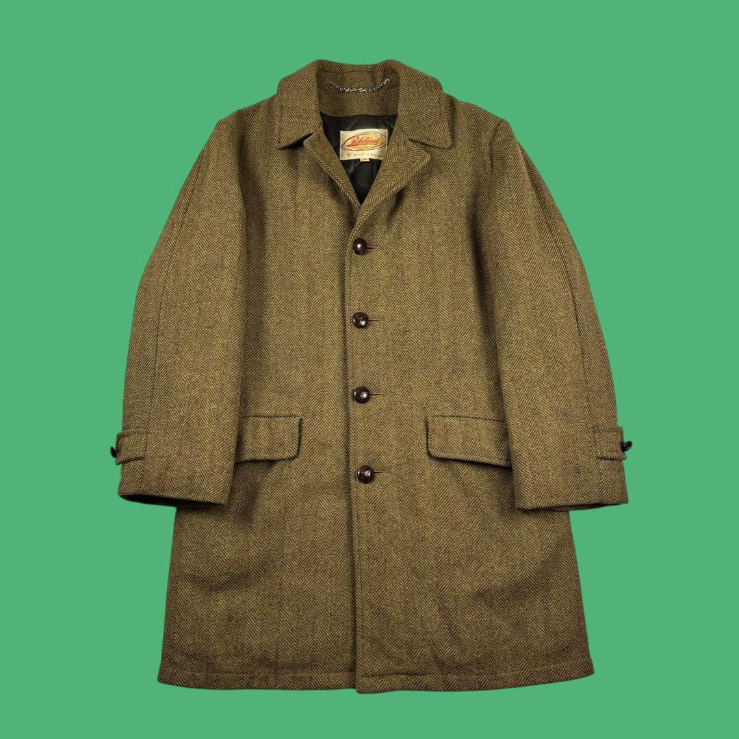 60s Lakeland ウールツイード ショート ステンカラーコート 36