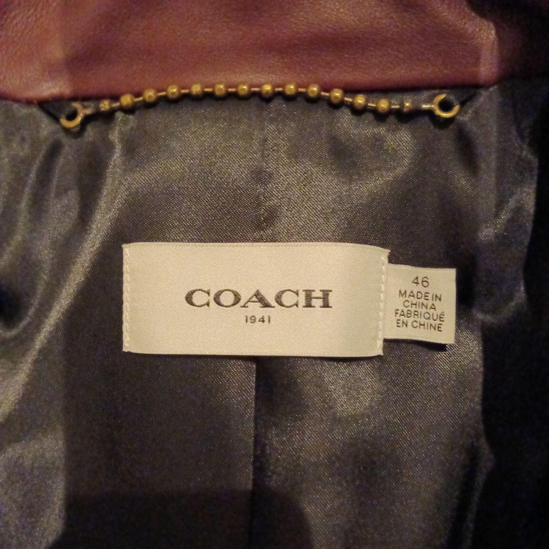 COACHコーチシングルライダースジャケット　ボルド　 S 46