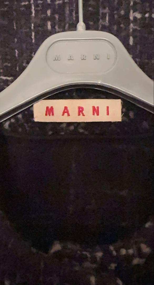 h*e様 MARNI マルニ ノーカラー ツイード ウール コート ジャケット