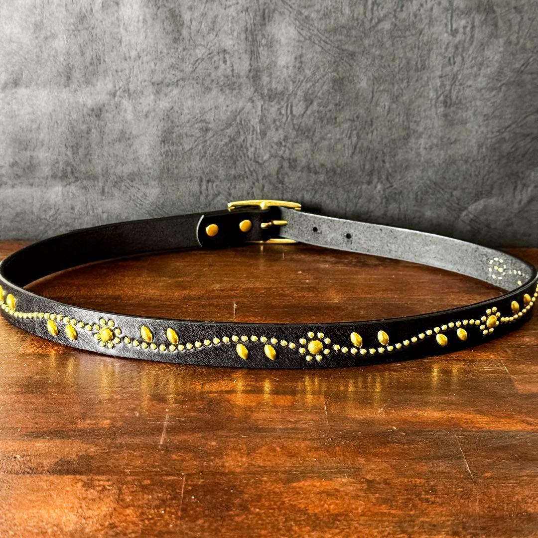 D*N様 スタッズナローベルトフラワーブラス23mm 32inch