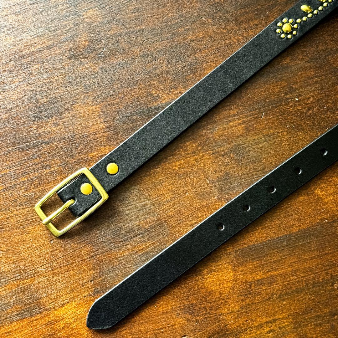 D*N様 スタッズナローベルトフラワーブラス23mm 32inch