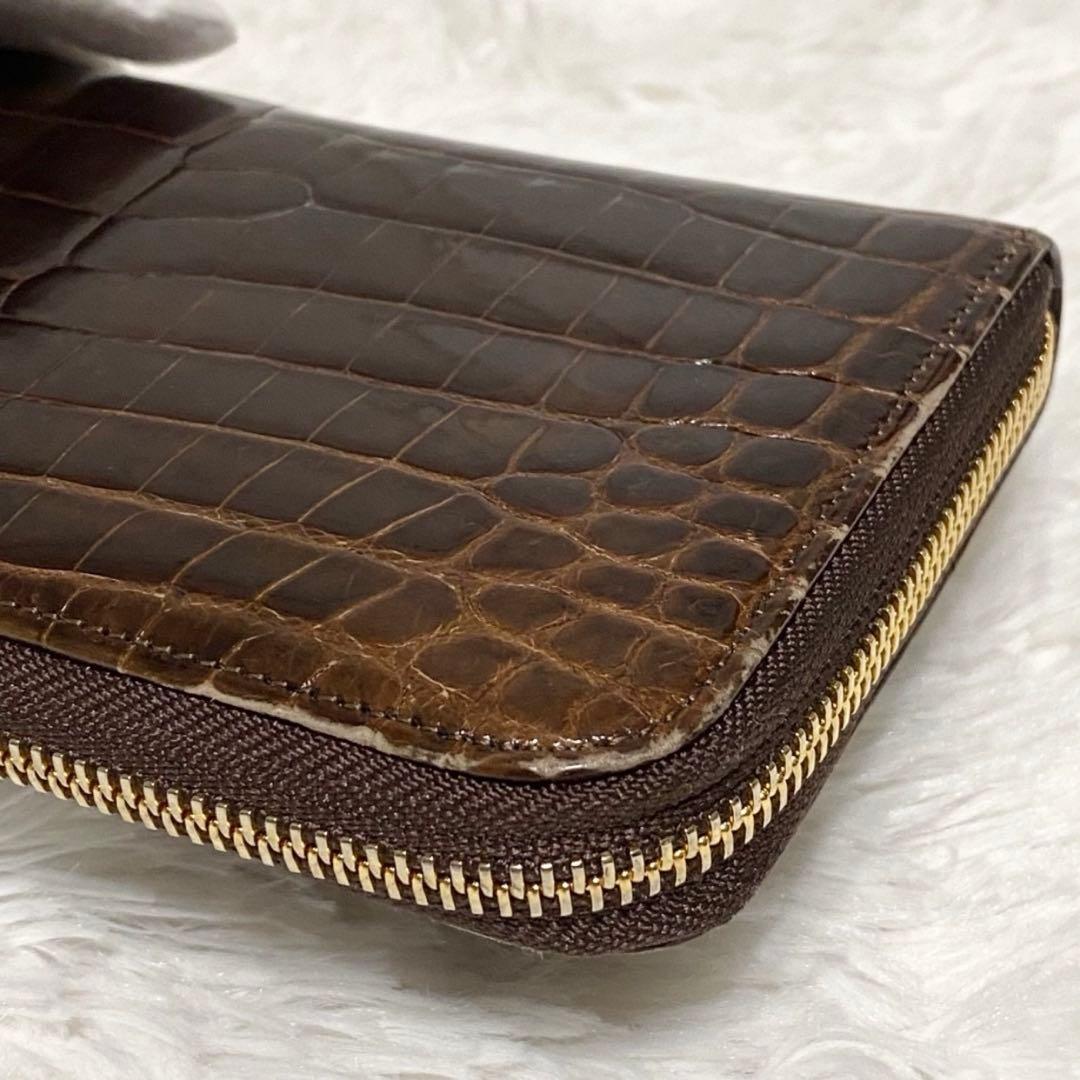 【美品】HALEINE クロコダイル レザー ウォレット 日本製