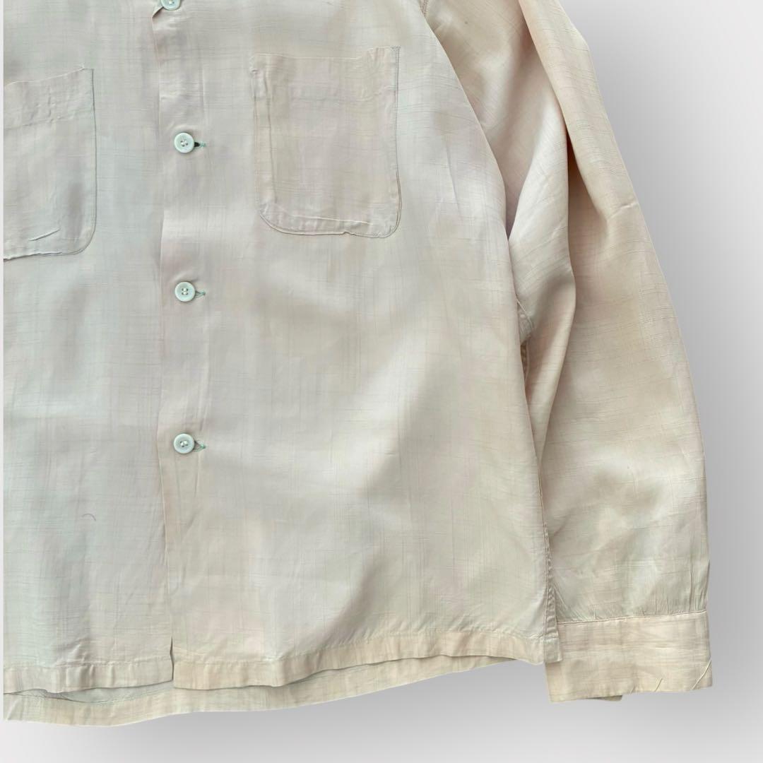 50s vintage 開襟シャツ カスリ 検 60s レーヨン ギャバジン