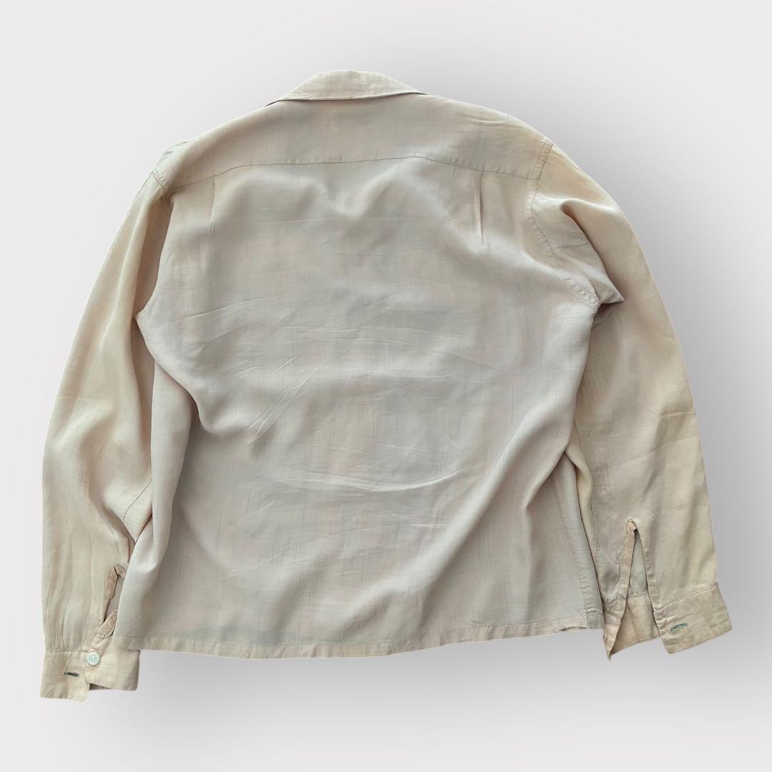 50s vintage 開襟シャツ カスリ 検 60s レーヨン ギャバジン