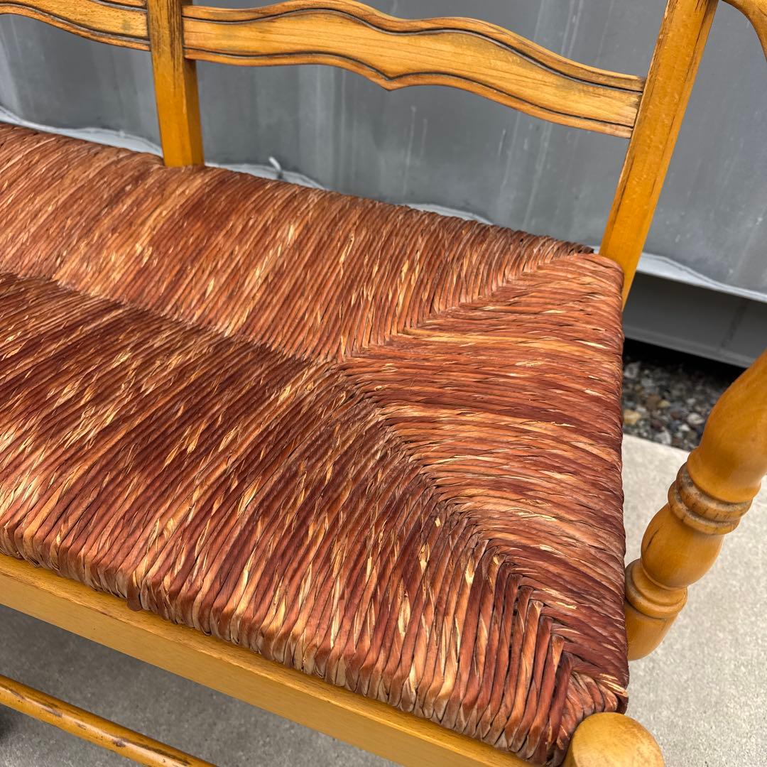 フランスアンティーク ダブルベンチ フレンチシャビー ヴィンテージ ブナ材