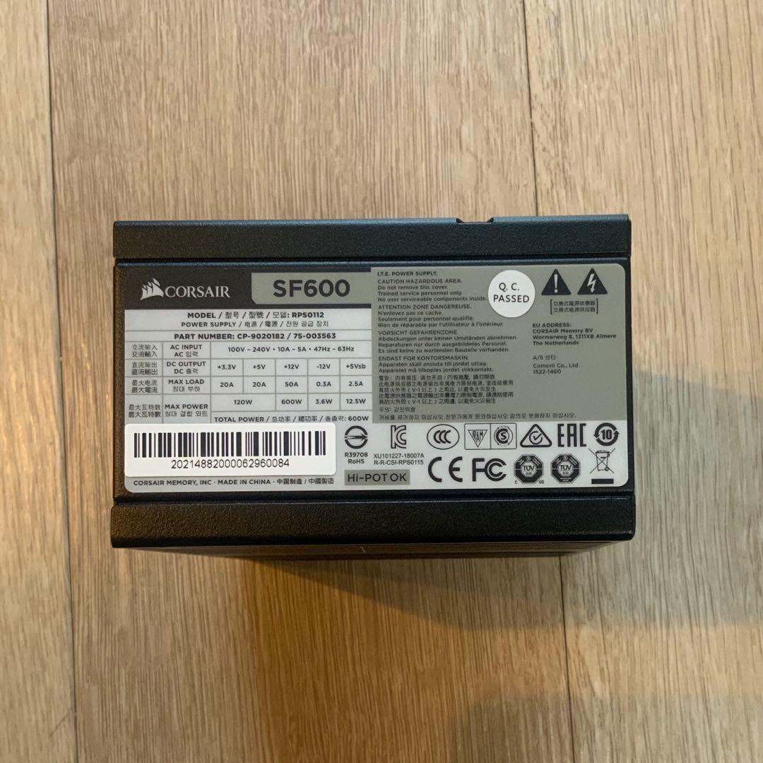【付属品完備】Corsair SF600 Platinum SFX電源 600W