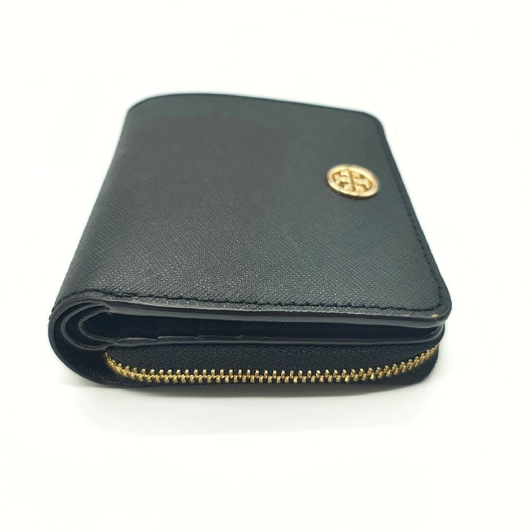 美品 TORY BURCH トリーバーチ 二つ折り財布 ブラック ジップ