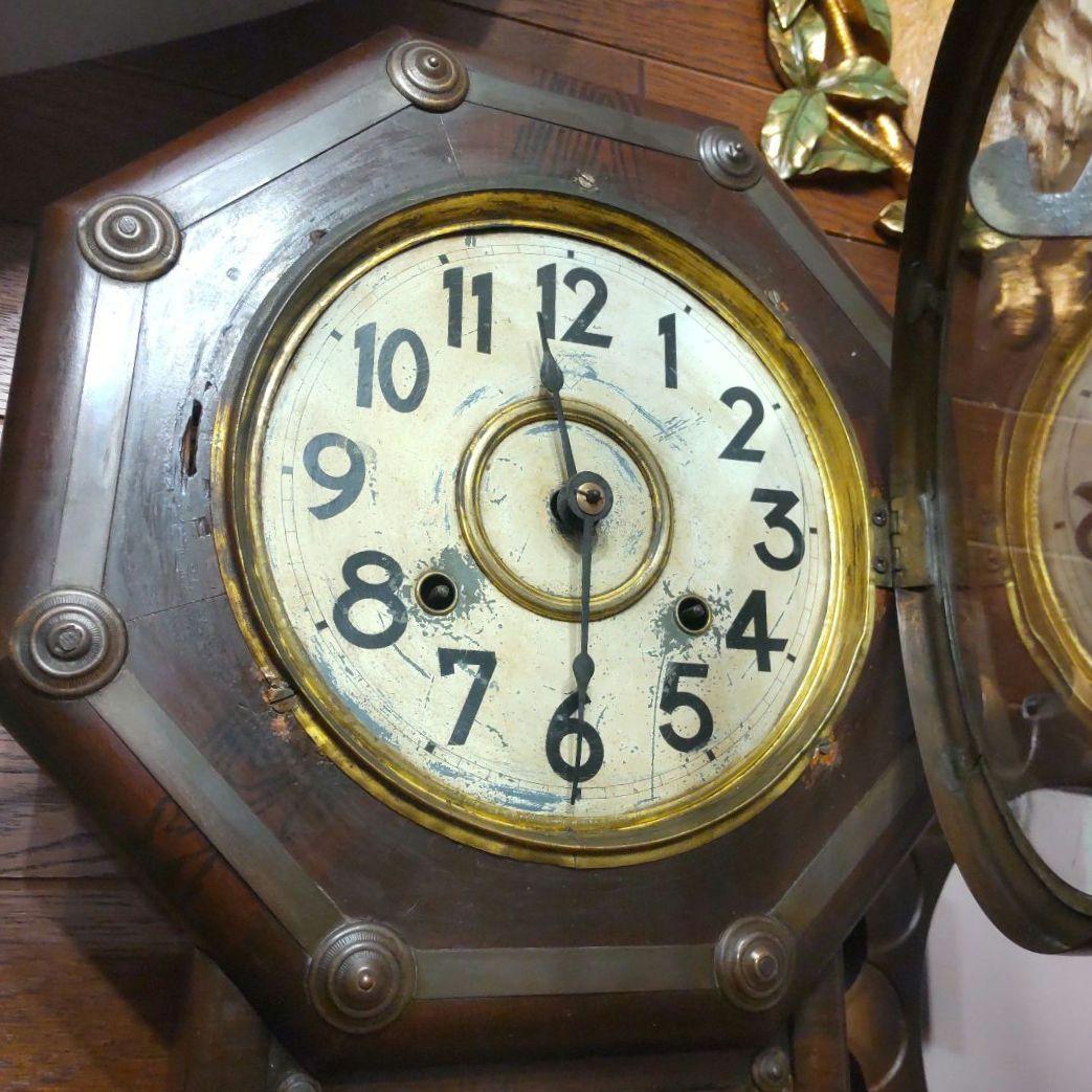 ※沖縄・離島は要相談　柱時計　整備済み稼働品　日本時計　8DAY　昭和レトロ