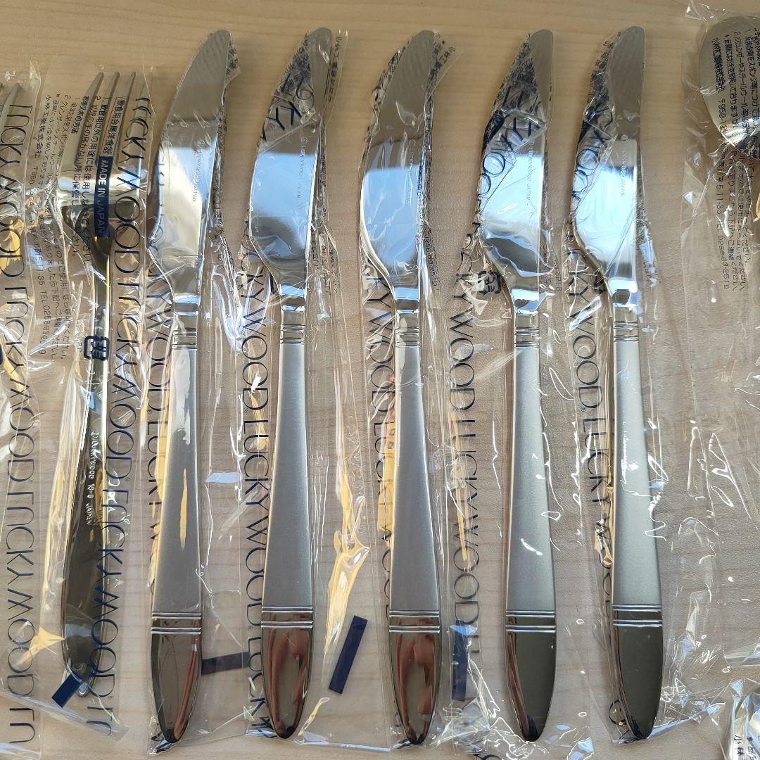 未使用　LUCKYWOOD　ラッキーウッド　カトラリーセット　25本　18-8