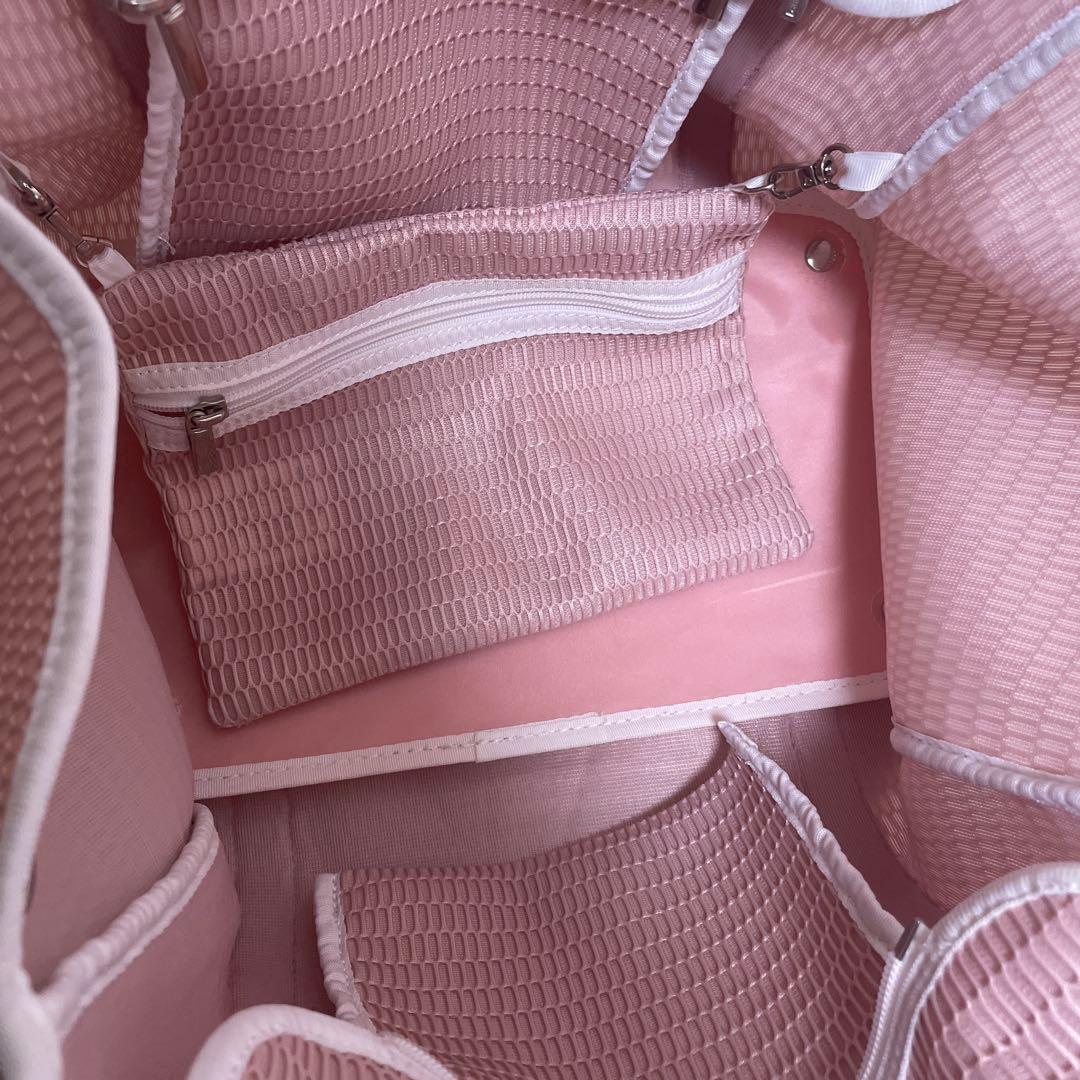 qbag paris メッシュトートバッグ ピンク マザーズバッグ