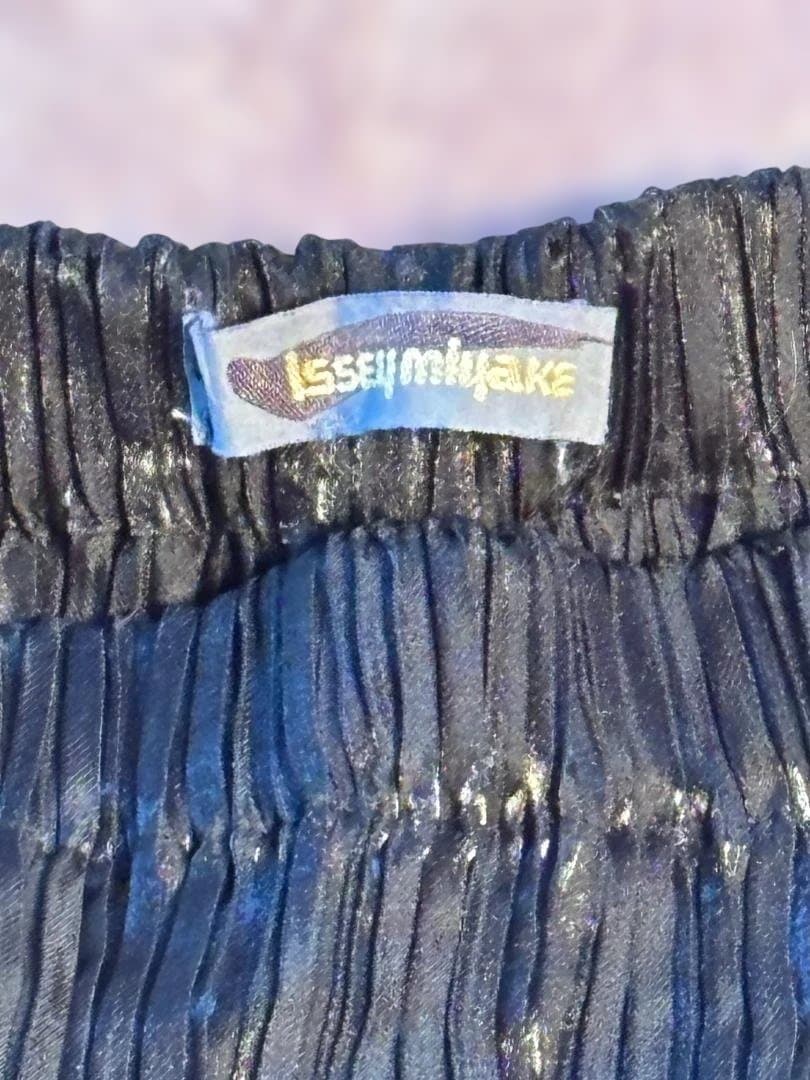 ISSEYMIYAKE プリーツ ロングスカート バックの折り目が特徴です
