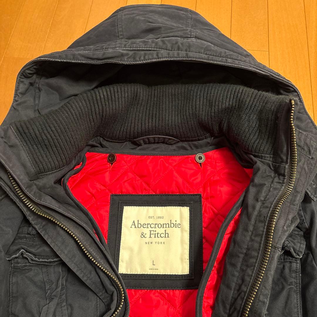 Abercrombie & Fitch フード付きミリタリージャケットネイビーＬ
