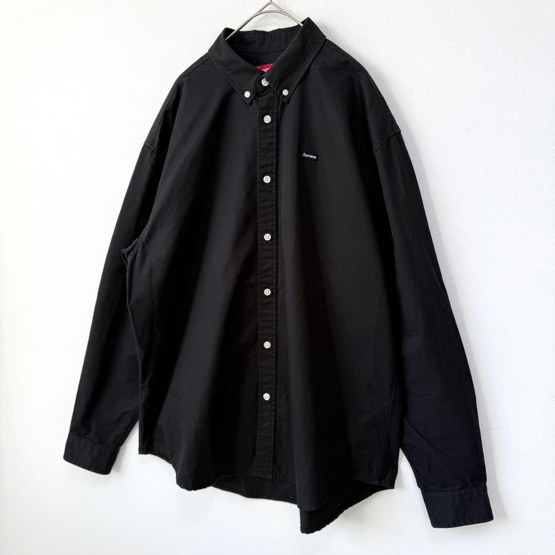 【ウォンビン着用✨】シュプリーム スモールボックスロゴ長袖シャツ 黒 M 美品◎