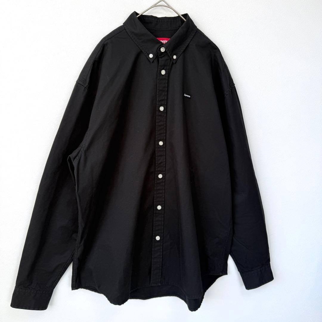【ウォンビン着用✨】シュプリーム スモールボックスロゴ長袖シャツ 黒 M 美品◎