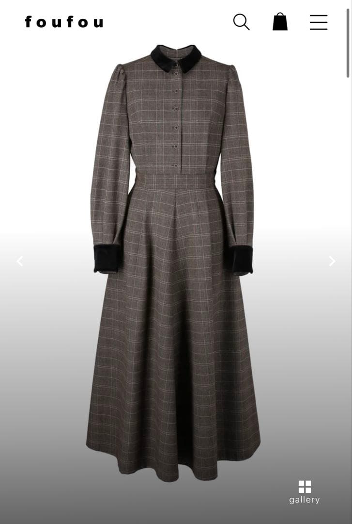 ワンピース foufou glen check bicolor one piece