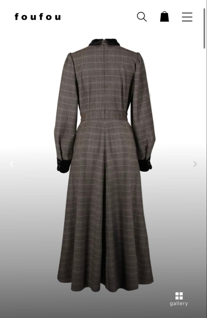ワンピース foufou glen check bicolor one piece