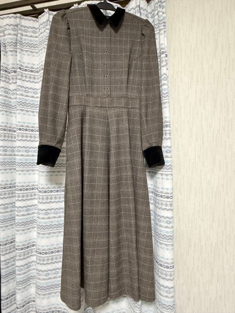 ワンピース foufou glen check bicolor one piece