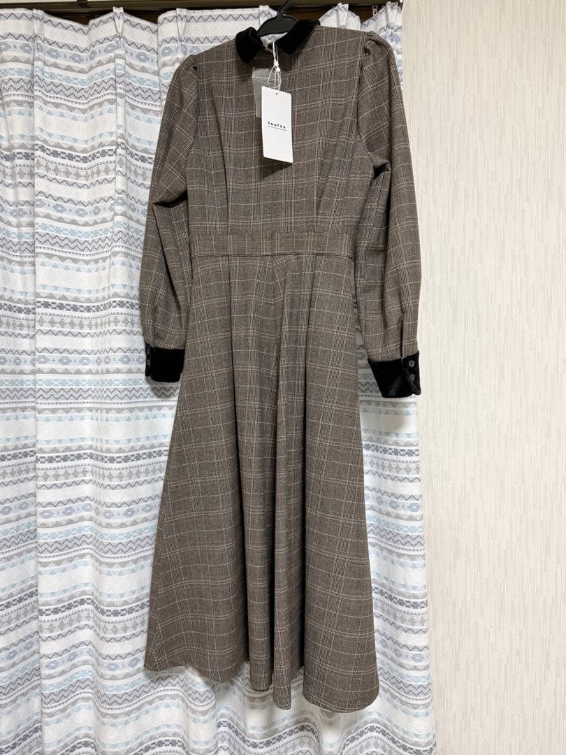 ワンピース foufou glen check bicolor one piece