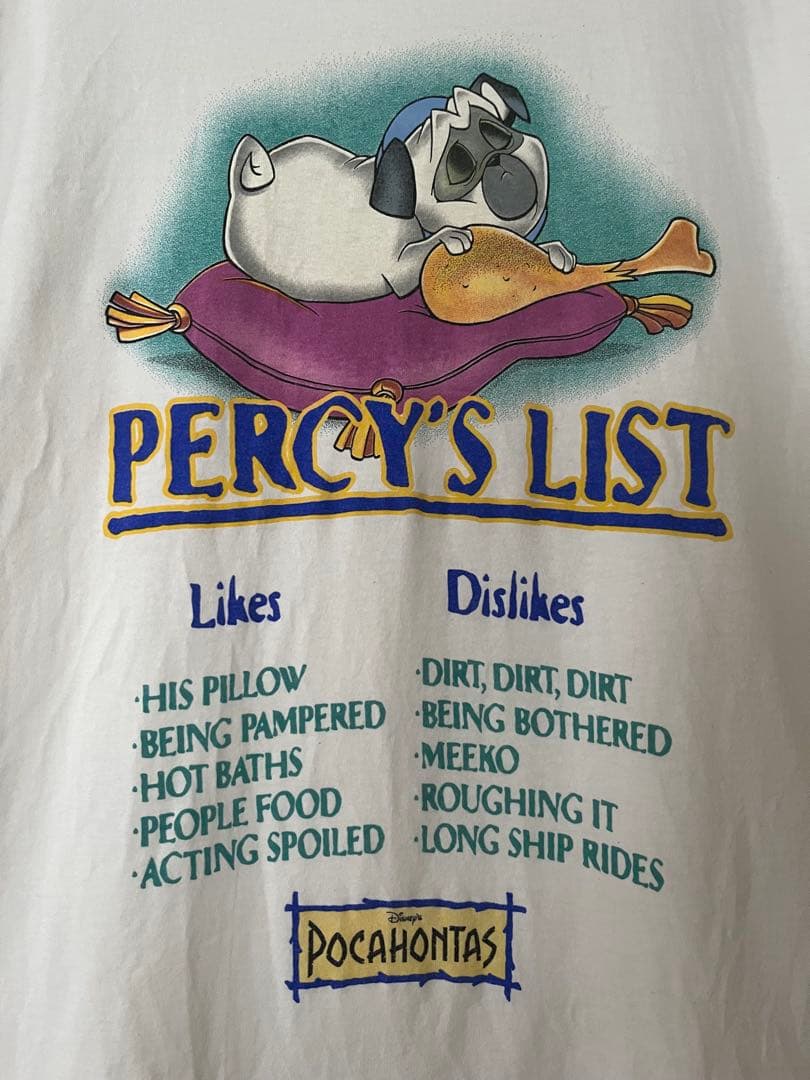 キ*ー様 ディズニー ヴィンテージ ポカホンタス パーシー リスト Tシャツ L