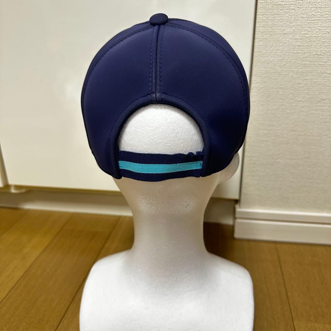 エルメス　ネイビー ロゴ刺繍 ベースボールキャップ　箱付き