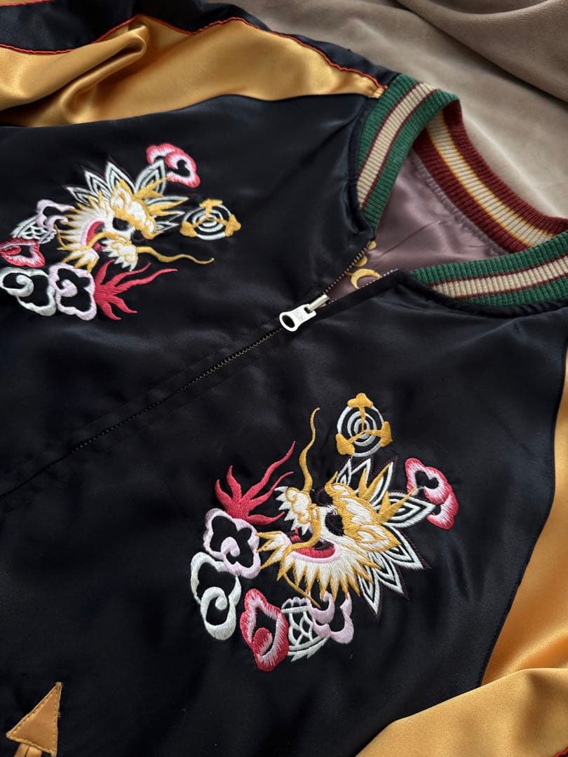 ２面用 テーラー東洋 ワシ 龍 地図 日本限定 スカジャン vintage