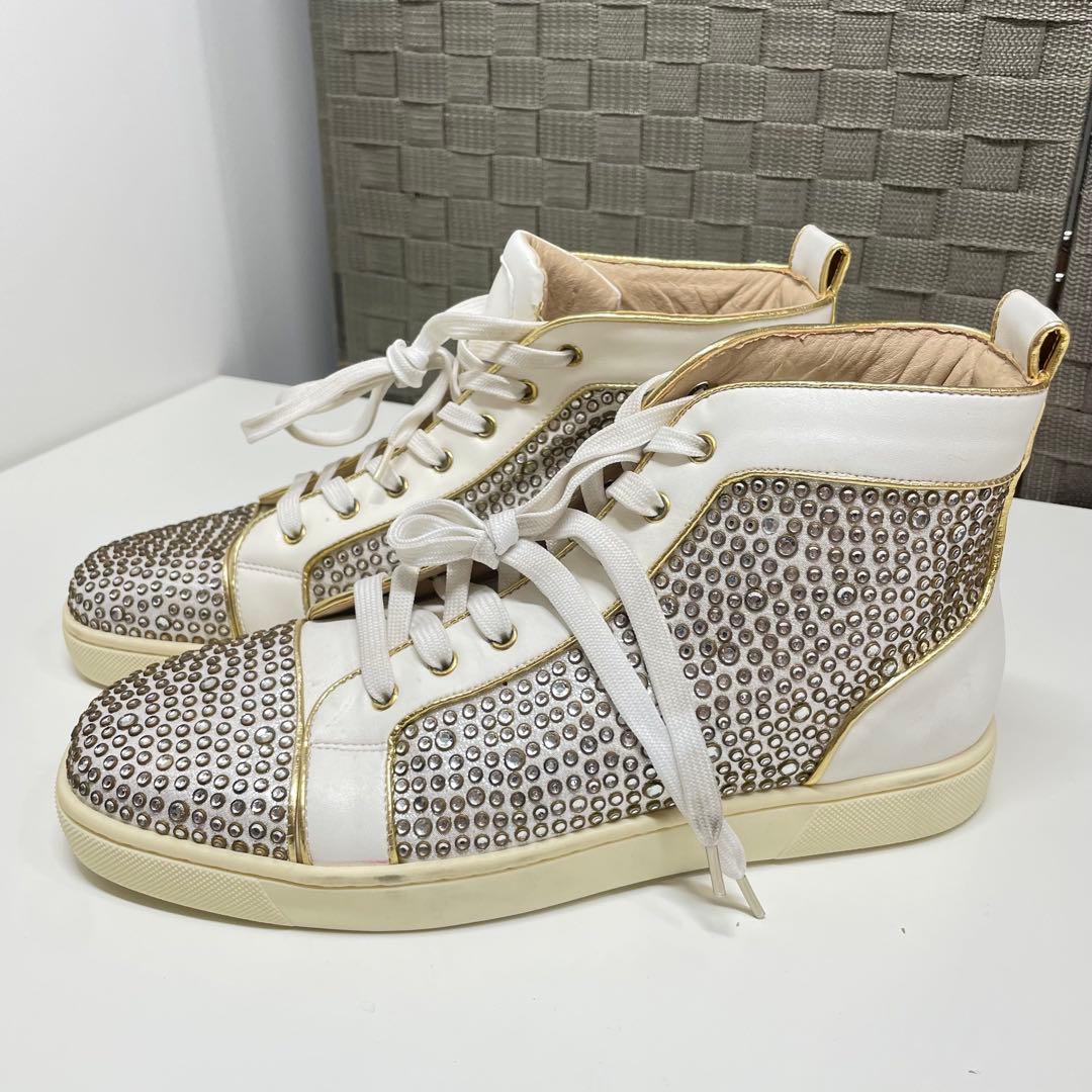 カ*レ様 Christian Louboutin ストーン装飾 ハイカットスニー