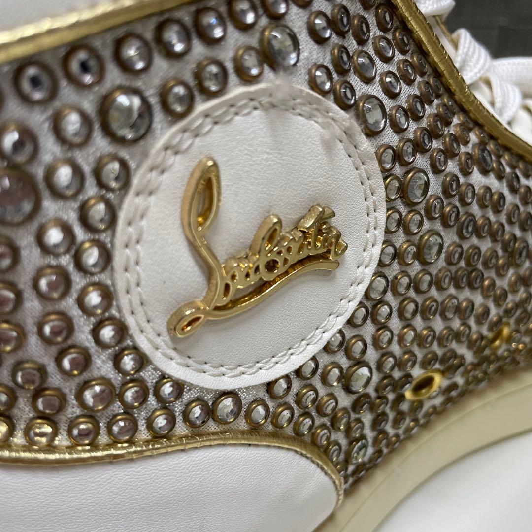 カ*レ様 Christian Louboutin ストーン装飾 ハイカットスニー