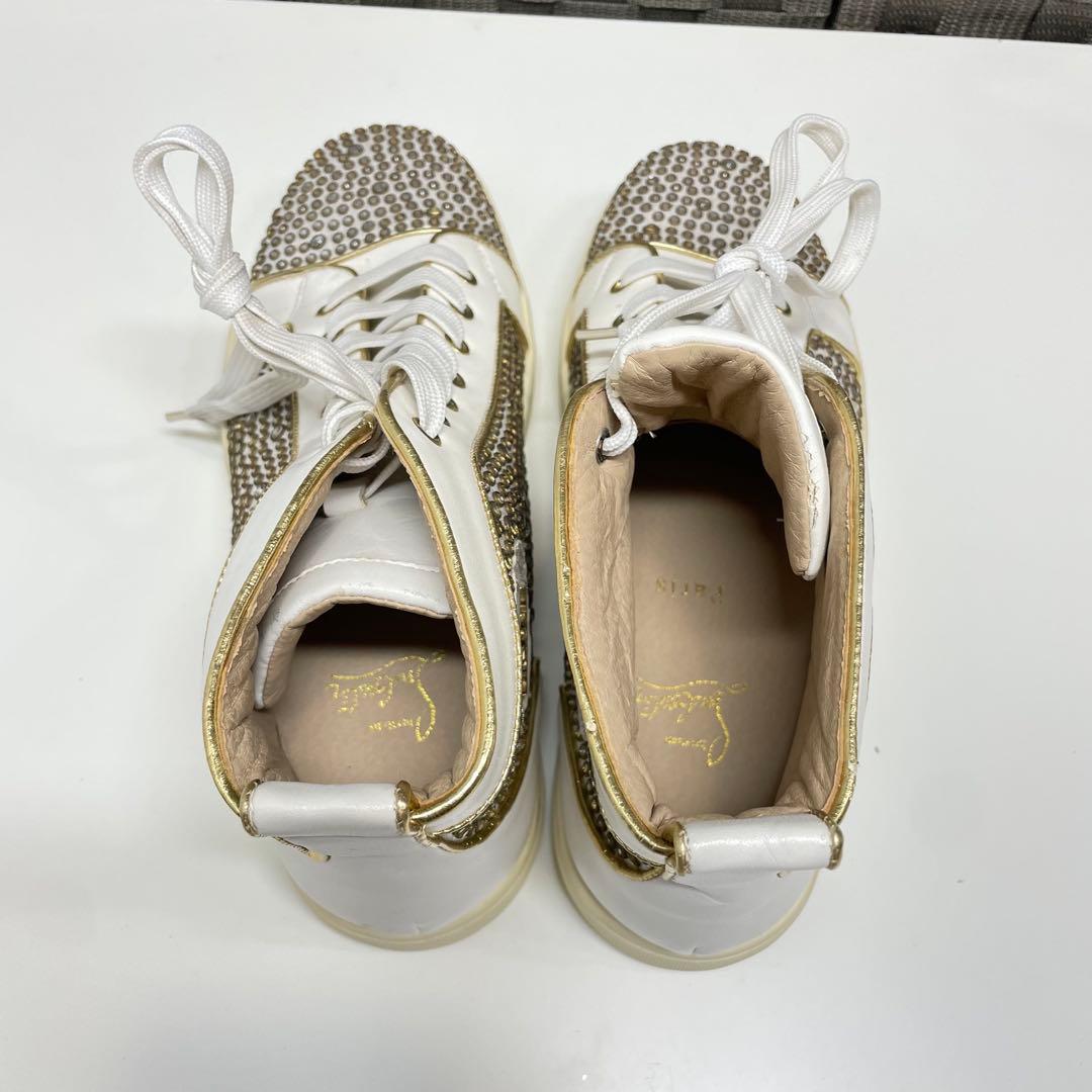 カ*レ様 Christian Louboutin ストーン装飾 ハイカットスニー