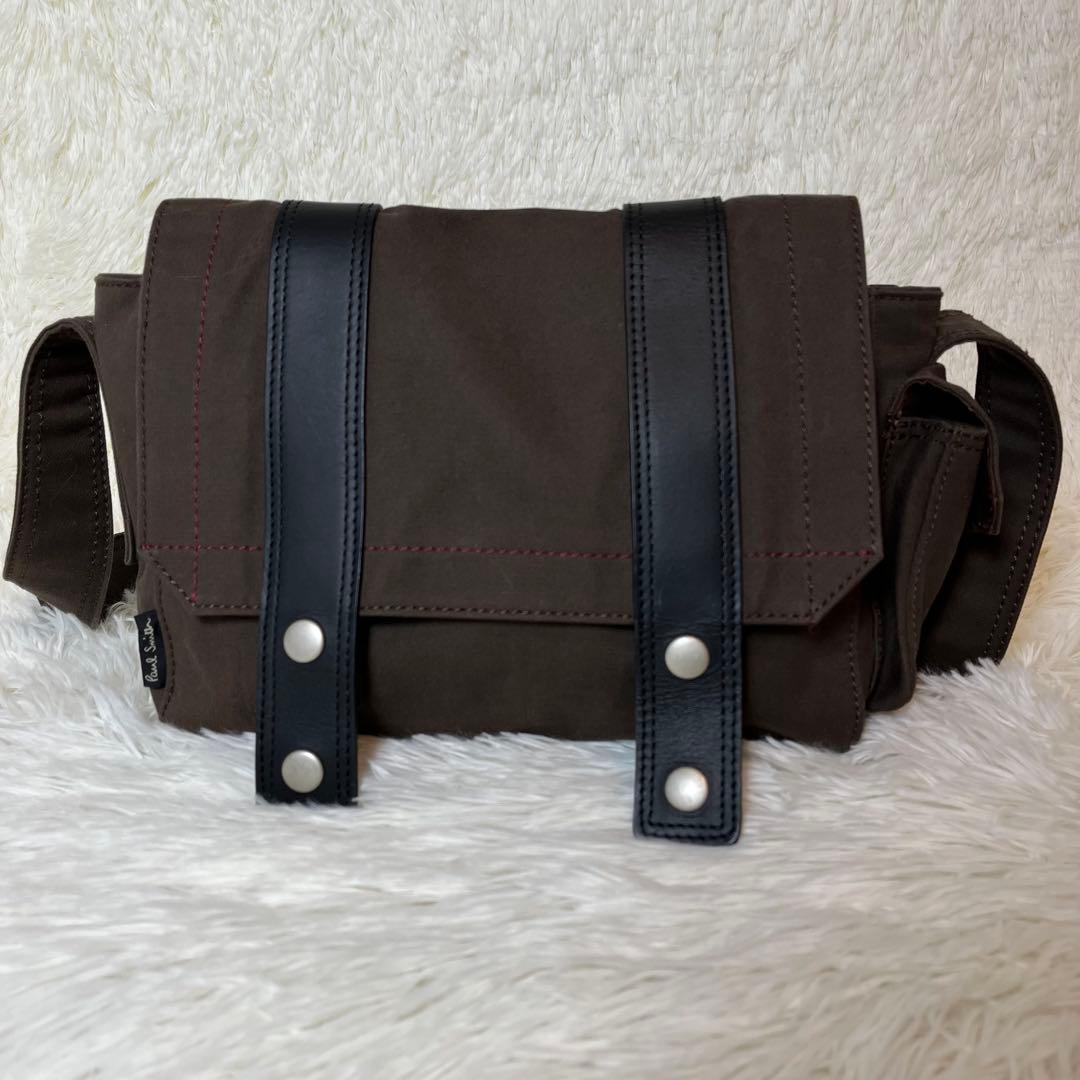 美品 Paul Smith ショルダーバッグ メッセンジャーバッグ キャンバス