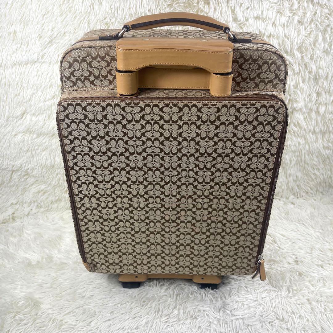 極美品‼️COACH コーチ　キャリーケース　シグネチャー　キャンバス　レザー