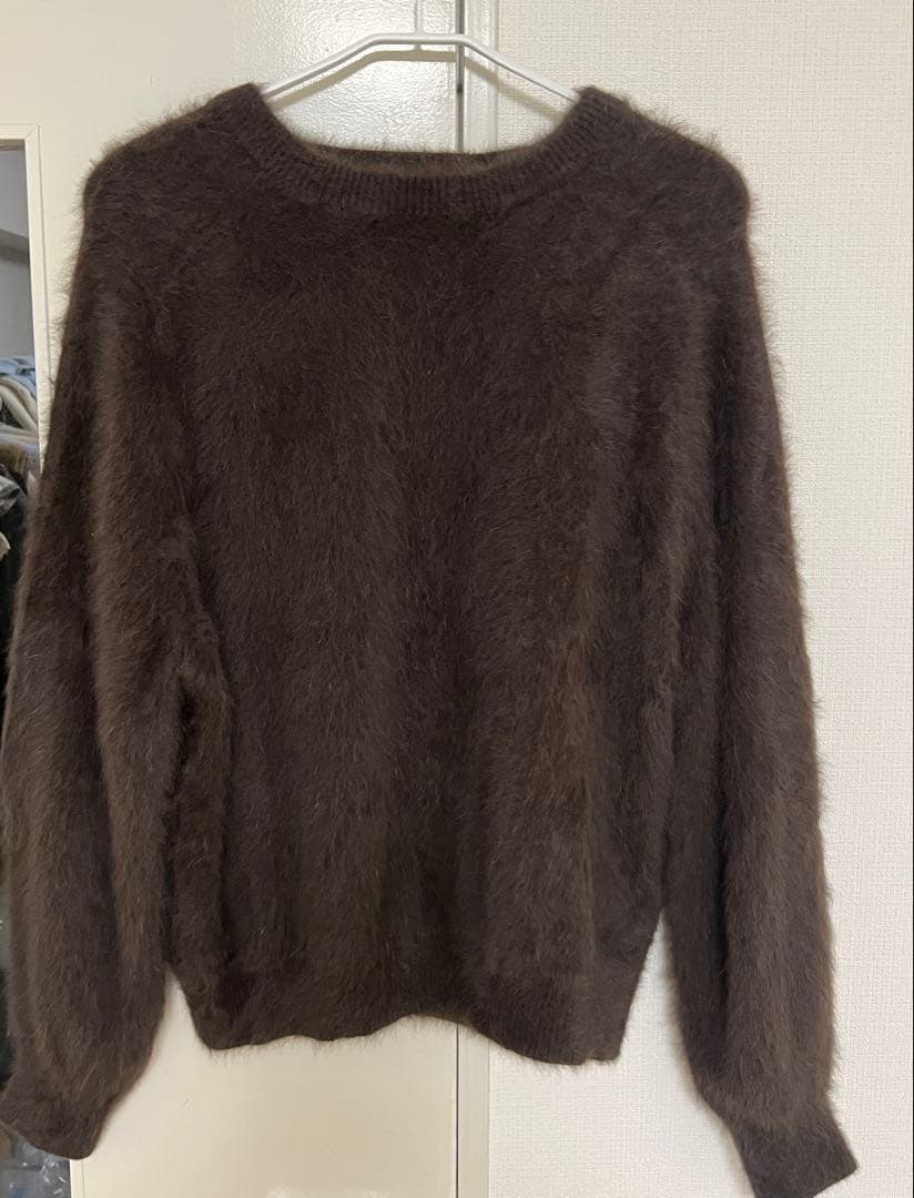 ファーカシミヤセーター　ニット　ブラウン