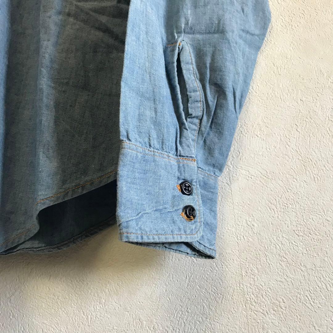 70s リーバイス BIG E刺繍 オレンジタブ シャンブレーシャツ Lサイズ