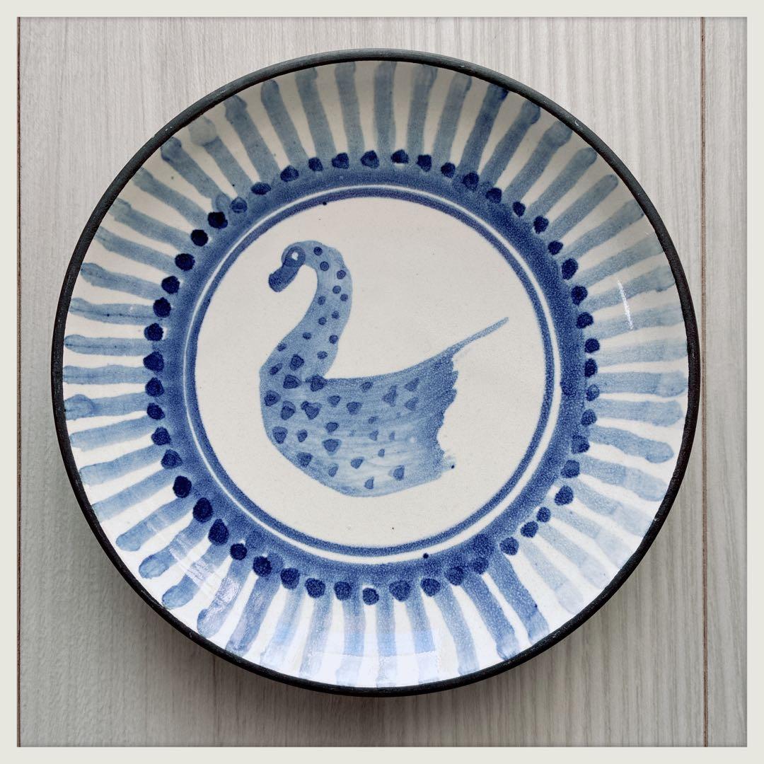 英国ヴィンテージ　RyePottery Wally Coll作　小鳥小皿x6枚組