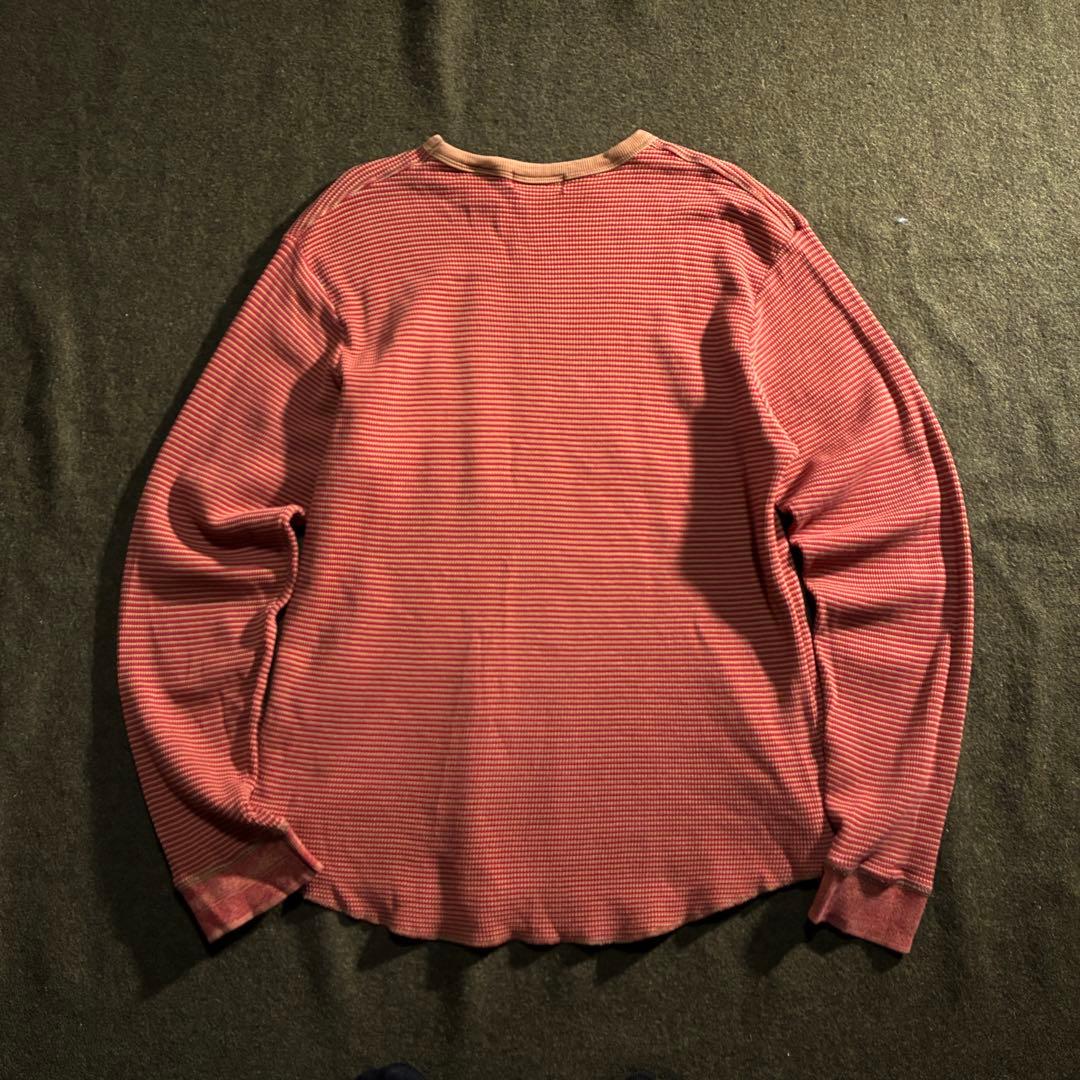 00s OLD GAP マルチボーダー　コットン　ワッフル　サーマル　ロングT