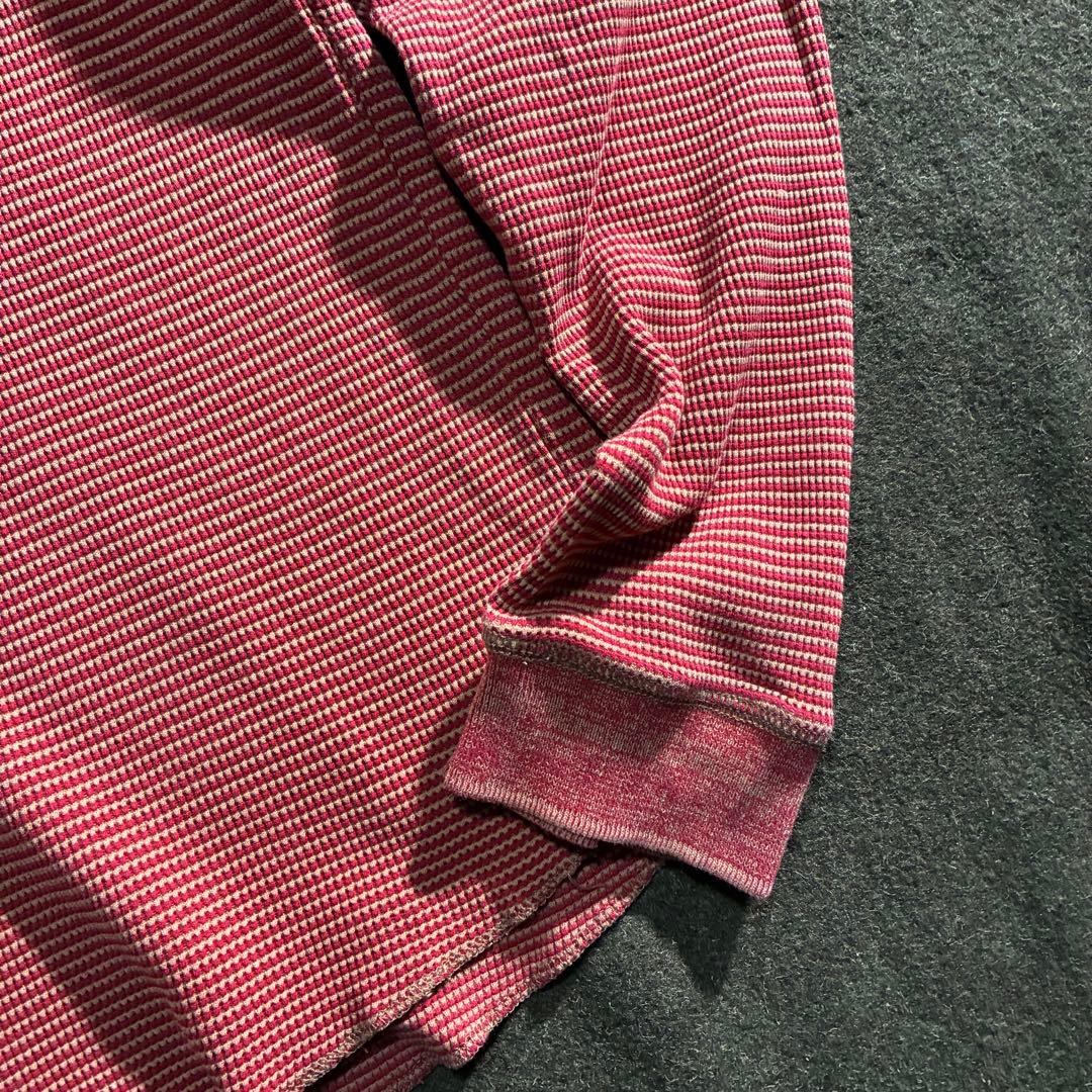 00s OLD GAP マルチボーダー　コットン　ワッフル　サーマル　ロングT