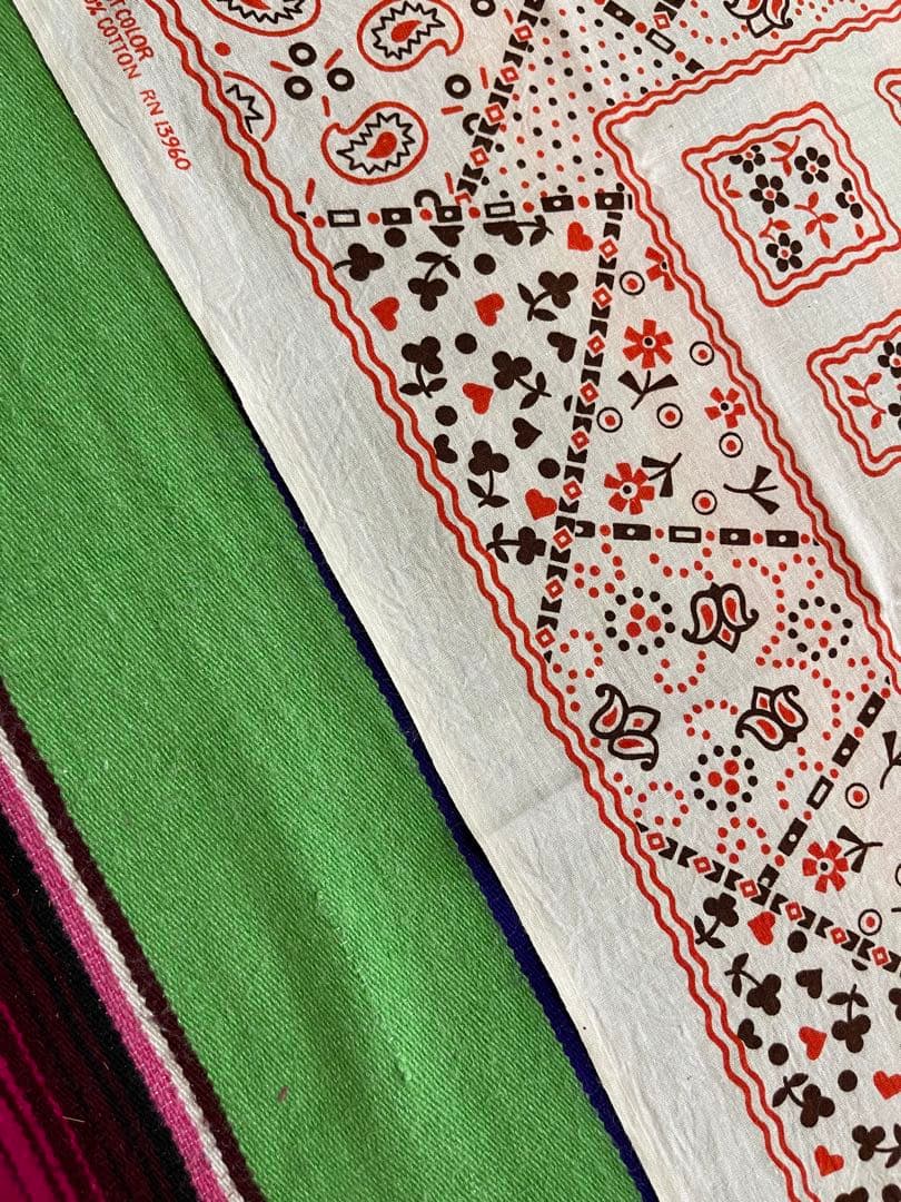 【van'z 】60s USA製 バンダナ PARIS クッキー