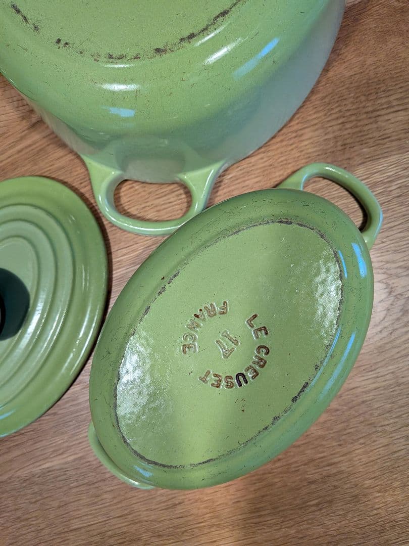 LE CREUSET ホーロー鍋セット グリーン 大小