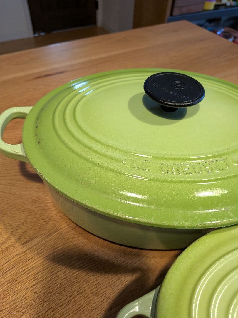 LE CREUSET ホーロー鍋セット グリーン 大小