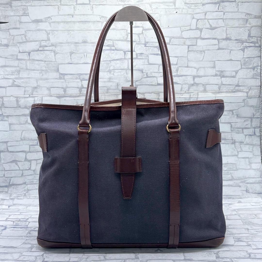 土屋鞄 キャンバス レザートートバッグ ショルダー可能 A4 PC収納可能