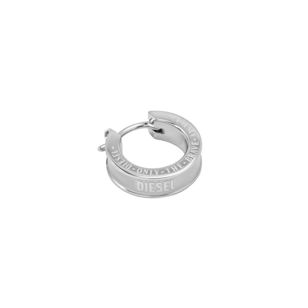 DIESEL 片耳ピアス シルバー フープピアス