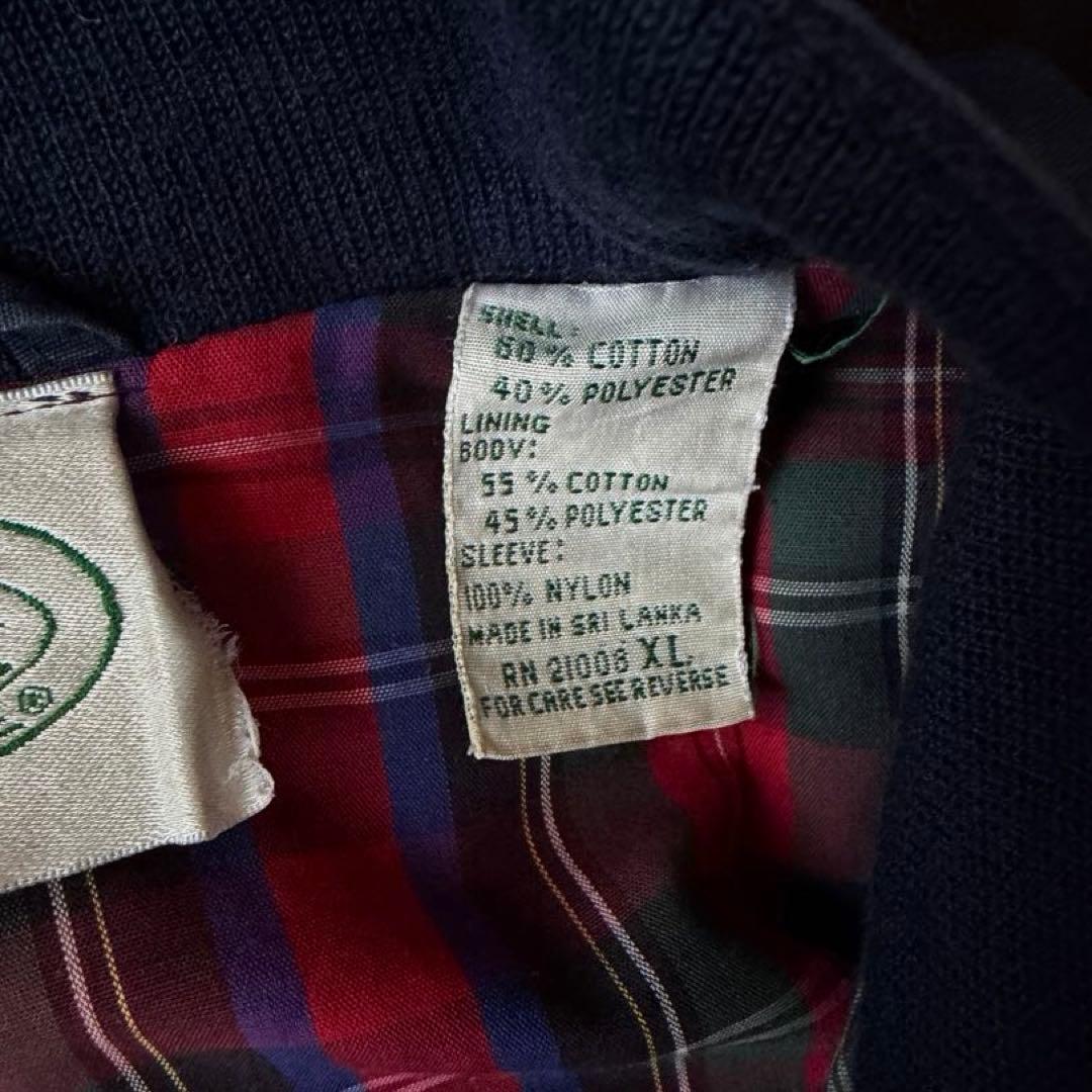 90s IZOD LACOSTE スウィングトップ ハリントンネイビー　チェック