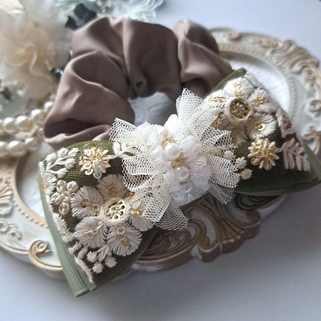 紅茶様お取引中⭐2107⭐❣️大人可愛い華やかアクセ❣️オリジナル✴インド刺繍